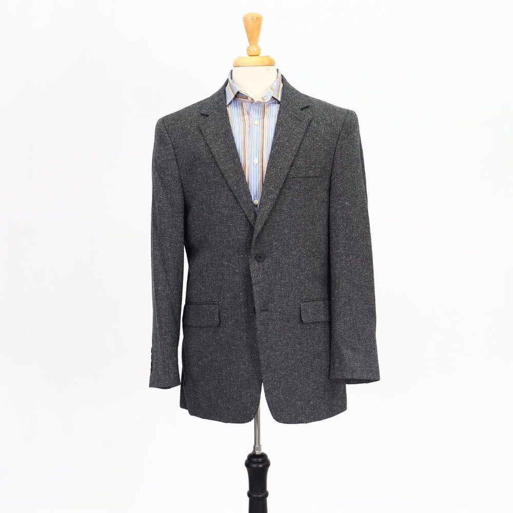 Andrew Fezza 40R Gray Solid 2-Button Sport Coat Blazer Jacket P245